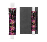 Neon Lines Leather Pen Holder Bookmarks, Adjustable Diary Bookmarks, Perfect as Back-to-School or Christmas Gifts,