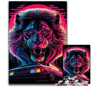 Neon Lion 1000 Pieces Puzzles for Adults cardboard Jigsaw Puzzles for Adults Family Interactive Game, Craft Gift with Colorful Artwork 26X38CM/10.23x14.96inch