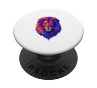 Neon Lion Head Pop Art PopSockets Adhesive PopGrip