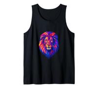 Neon Lion Head Pop Art Tank Top