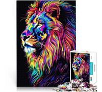 Neon Lion IllustrationJigsaw Puzzles 2000 Piece for teenagers learning educational toys is ideal as gifts for the whole family 70x100cm