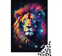 Neon Lion Puzzle Difficult Challenge 100 Percent Recycled Cardboard Jigsaw Puzzle for Kids And Adults Age 12 Years Up 1000pcs (38x26cm)