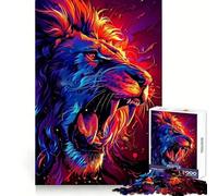 Neon Lion Roar 1000 Pieces Jigsaw Puzzles for Adults Mind Skill Toy Easy Leisure Design Assembly Seasonal Gift (38x52cm)