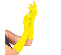 Neon Long - Yellow Lace Lycra & Neon Gloves for Fancy Dress Costumes Accessory