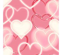 Neon Love Heart Wall White Red Pink Wallpaper - Modern Contemporary Trendy Stylish - Children's Room Featur Wall