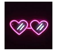 Neon Luminous Decor Heart Shaped Sunglasses Neon Sign Dimmable Light for Wall 11.3cm×26.7cm