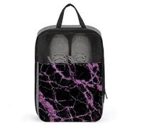 Neon Mauve Black Color Luxury Marble Shoe Bag for Travel Daily Use Anti-dust Storage Carrier Golf Shoe Pouch