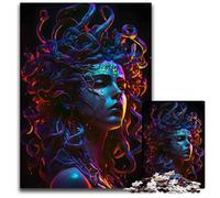 Neon Medusa Puzzle 1000 Pieces Jigsaw Puzzles for Adults Challenging Brain Teaser for Teenagers Family Game Night Fun 1000 PCS(38x26cm)