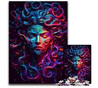 Neon Medusa Puzzle 1000 Pieces Jigsaw Puzzles for Adults for Parents Lovers FriendsAge 14 1000 PCS(75x50cm)