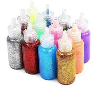 Neon Metallic Glitter Glue Bottles for Arts and Crafts (20 ml 12 Pack)