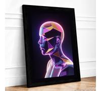Neon Mind Modern Framed Wall Art Print A3 (42×29.7cm) Black, Wall Decor for Living Room, Bedroom, Office & Home, Ready to Hang, Art Gift