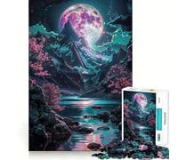 Neon Moon Japan Art Jigsaw Puzzles 1000 Pieces for Adults Strong Logic Toy Stress Free Clear Edge Thoughtful Gift (38x26cm)