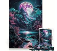 Neon Moon Japan Art Puzzles for Teenagers 1000 Pieces Strengthen Memory Stress Release Clean Edge Wall Art Decor (50x75cm)