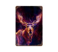 Neon Moose Majesty Tin Sign Vintage Metal Sign Retro Metal Poster for Men Garages 11.8"x7.9"