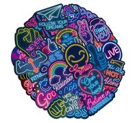 Neon Motivational Stickers 100 Pcs Inspirational Sticker Pack,Neon Positive Affirmation Quote Design,Waterproof Vinyl Stickers for Laptop Phone Journal Water Bottles Diary Guitar Scrapbook Planner et