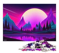 Neon Mountain Glow Puzzles for Adults 500 Piece Puzzle for Teenager Educational Game Challenge Toy 500pcs (52x38cm)