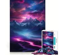 Neon Mountain Landscape Jigsaw Puzzles 1000 Pieces for Adults Strong Logic Toy Stress Free Clear Edge Thoughtful Gift (50x75cm)