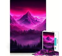 Neon Mountain Sunset 1000 Piece Jigsaw Puzzle for Adults Smart Game Soothing Fun Pattern Assembly Stylish Gift (50x75cm)