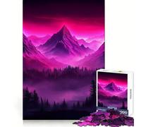 Neon Mountain Sunset 1000 Piece Jigsaw Puzzle for Adults Smart Game Soothing Fun Pattern Assembly Stylish Gift (50x75cm)