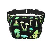 Neon Mushrooms Printed multifunctional waist bag, unisex trendy messenger bag, travel sports storage bag