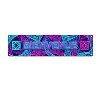 Neon Neon Lissajous Curve Pattern Welcome Metal Tin Skinny Sign Plaque Wall Decor for Cafe, Club Bar, Office, Home Garden Metal Poster 4x16Inch