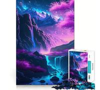 Neon Night Cherry Blossom 1000 Piece Jigsaw Puzzle for Adults Brain Tease Toy Together Fun Perfect Cut (38x26cm)
