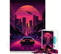 Neon Night Drive 1000 Piece Jigsaws for Teenagers Brain Workout Toy Easy Leisure Image Assembly Stylish Gift (38x52cm)