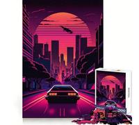 Neon Night Drive 1000 Pieces Jigsaw Puzzles for Adults Brain Workout Toy Stress Free Art Assembly Festival Gift (50x75cm)
