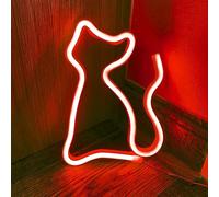 Neon Night Light, Cat Neon Decoration,LED Cat Signs,Neon Signs Night Light Cat Neon Lights for Proposal Wedding Birthday Party (Red)