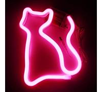 Neon Night Light, LED Neon Signs Night Light Cat Neon Lights Neon Lights for Kids Bedroom Battery USB Operated (Pink)