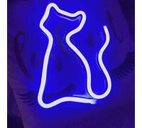 Neon Night Light, LED Neon Signs Night Light Cat Neon Lights Neon Lights for Kids Bedroom Battery USB Operated (Blue)