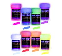 Neon Nights Glow-in-the-Dark UV Paint (8-Pack, Multi-Surface) Ideal for Burning Man Costume Parties | Code 6.09E+11