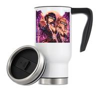 Neon Nighttime Urban Vibes Vacuum Insulated Thermal Travel Coffee Mug 480ml White
