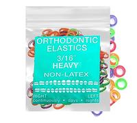 Neon Non-Latex 100 counts Intraoral Elastic Bands Orthodontic Elastics Dental Rubber Bands Made in US Heavy 3/16'', Neon