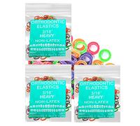 Neon non-Latex 3 Packs 300 counts 1/8inch/ 1/4inch 5/16inch 3/16inch/ heavy/medium/light Intraoral Elastic Bands Orthodontic Elastics Dental Rubber Bands Made in US (Heavy [6.5oz], 3/16inch, 4.8mm)
