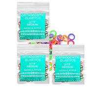 Neon non-Latex 3 Packs 300 counts Medium 3/16inch Intraoral Elastic Bands Orthodontic Elastics Dental Rubber Bands Made in US (Medium [4.5oz], 3/16inch, 4.7mm)