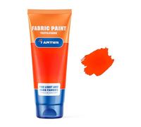 Neon Orange Fabric Paint 60 ml - Permanent Textile Paint for Clothes, Shoes & Denim | Water Based Jeans, Leather & Sneaker Paints | Washable Non-Toxic Fabric Dye for Cotton & Synthetic Fabrics