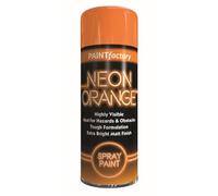 Neon Orange Spray Paint 200ml | Extra Bright Fluorescent Matt Finish | High Visibility Marking Paint for Wood, Metal,l Plastic | Weatherproof Indoor Outdoor Craft Spray | Quick Dry Neon Orange - 5388