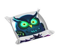 Neon Owl Nightvision Leather Storage Tray, Storage Key Chains, Coins, Watches, Earrings and Other Accessories, a Must-Have for Home