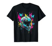 Neon Paint Splatter Butterfly Motorbike Helmet Accessory T-Shirt