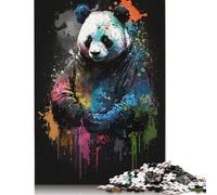 Neon Panda Jigsaw Puzzles for Adult 1000 Pieces Difficult Puzzles Adult Jigsaw Puzzle Home Decoration Art Wooden Adult Puzzle 1000pcs (75x50cm)