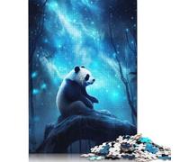 Neon Panda Nebulae Puzzle for Adults 500 Pieces Puzzle Adult Jigsaw Puzzle Brain Teaser Game 500pcs (52x38cm)