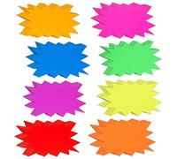 Neon Paper Star Sale Signs Star Classroom Name Tags Star Poster Board Star Shape Paper Party Food Labels Fluorescent Neon Sign Tags Assorted Colors Blank Retail Store Sign (96 Pieces)