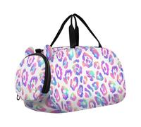 Neon Paradise Leopard White Gym Duffel Bag with Shoes Compartment Lightweight Sports Overnight Travel Bag for Boys and Girls bolsa para hombre