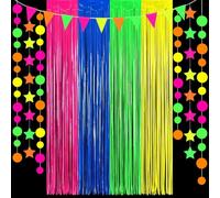 Neon Party Accessory Set 11 Pieces Black Light Party Decoration