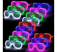 Neon Party Glasses - 15 Pcs Light Up Glasses Glow for Birthday Festival Wedding Club 80s 90s Dance Rave Disco Flashing Party Supplies Favors Carnival Novelty Props