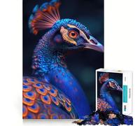 Neon Peacock 1000 Pieces Jigsaw Puzzles for Adults Mind Skill Toy Easy Leisure Design Assembly Seasonal Gift (50x75cm)