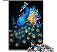 Neon Peacock Adult Jigsaw Puzzles 1000 Pieces, for Age 14+ Fun Games Fun Activities at Home, Birthday Gifts, Travel Gifts (26x38cm)