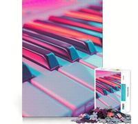 Neon Piano Keys 1000 Piece Jigsaws for Teenagers Brain Workout Toy Easy Leisure Image Assembly Stylish Gift (50x75cm)