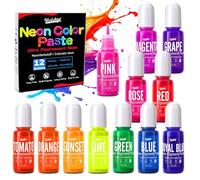 Neon Pigment Paste - 12x10g Concentrated Resin Pigment Paste for Epoxy Resin, Nail Art, Slime, Painting, Candle, Soap Making, Neon Dye for Halloween Decoration, Jewelry, DIY Crafts, Highly Pigmented